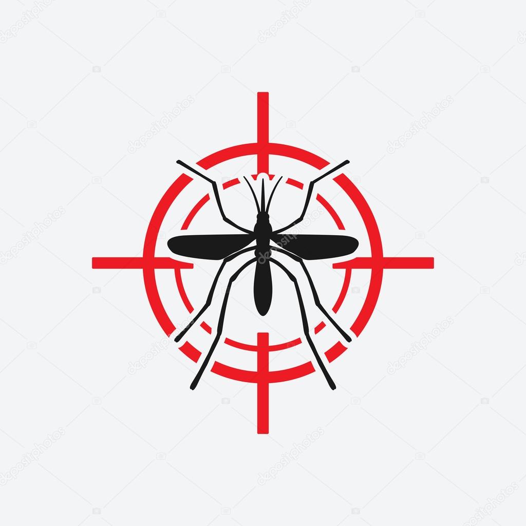 Mosquito icon red target - vector illustration. eps 8