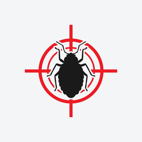 Bug pictogram rood doel — Stockvector