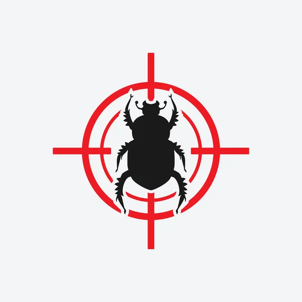 Beetle icon red target — Stock Vector