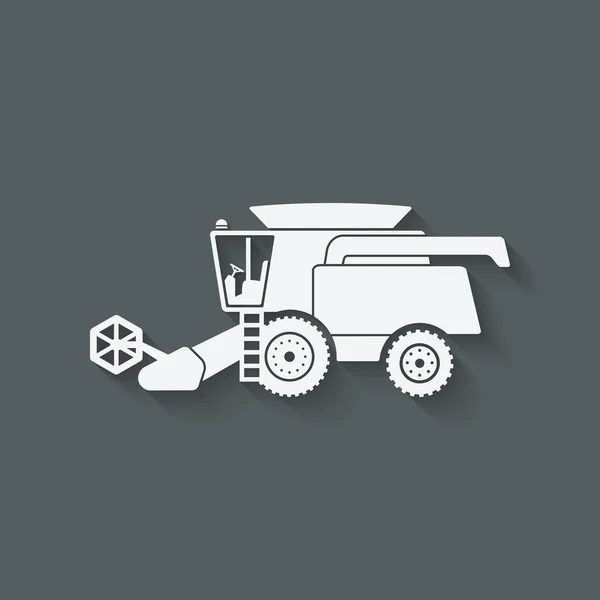 Kombinovat kombajn zemědělské stroje — Stockový vektor