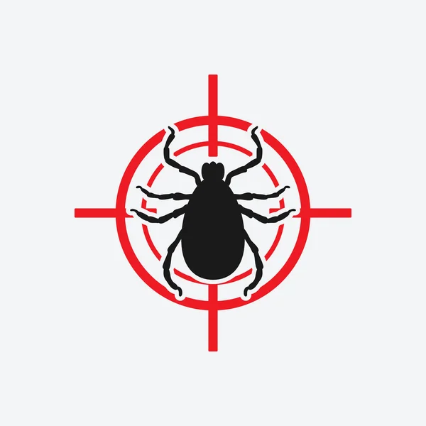 Mite icon red target — Stock Vector