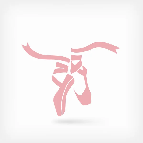 Růžový balet pointes. taneční studio symbol — Stockový vektor