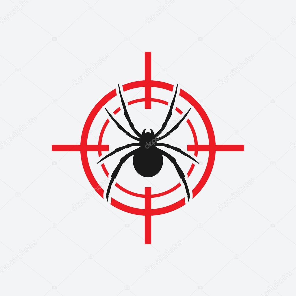 Spider icon red target - vector illustration. eps 8