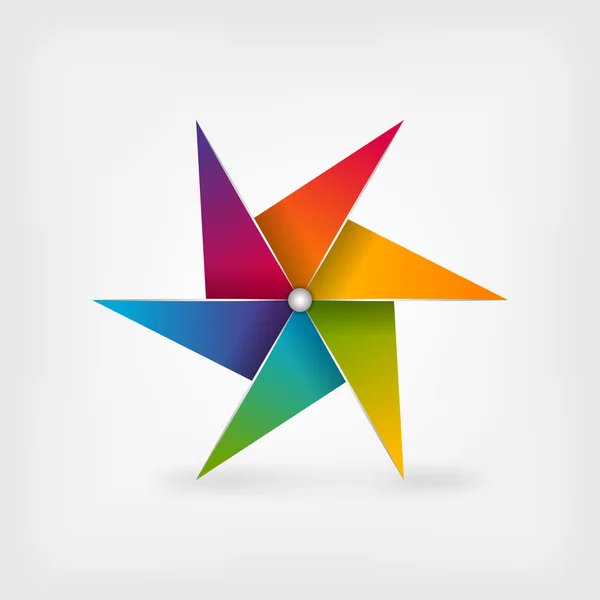 Regenboog pinwheel symbool — Stockvector