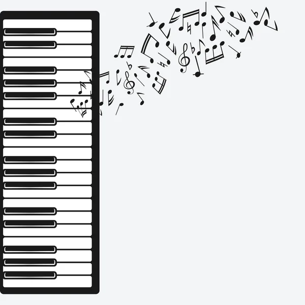 Fond musical avec piano — Image vectorielle