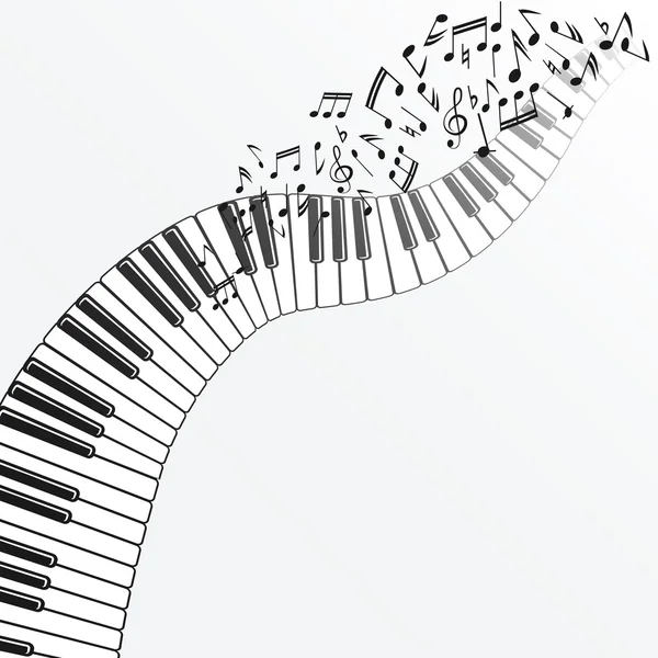 Fondo musical con piano — Vector de stock