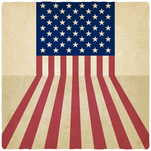 Bandera americana fondo antiguo — Archivo Imágenes Vectoriales