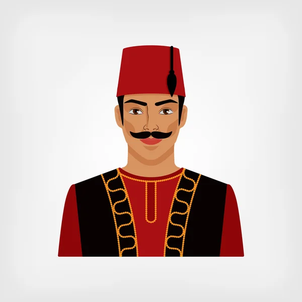 Turc en costume national — Image vectorielle