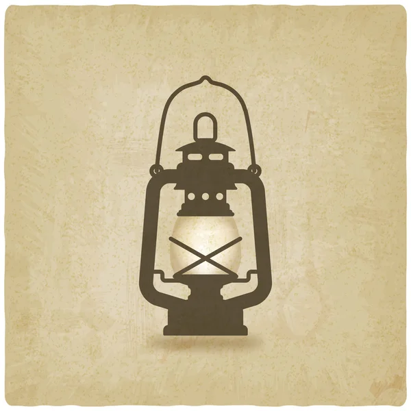 Lanterna de óleo fundo velho — Vetor de Stock