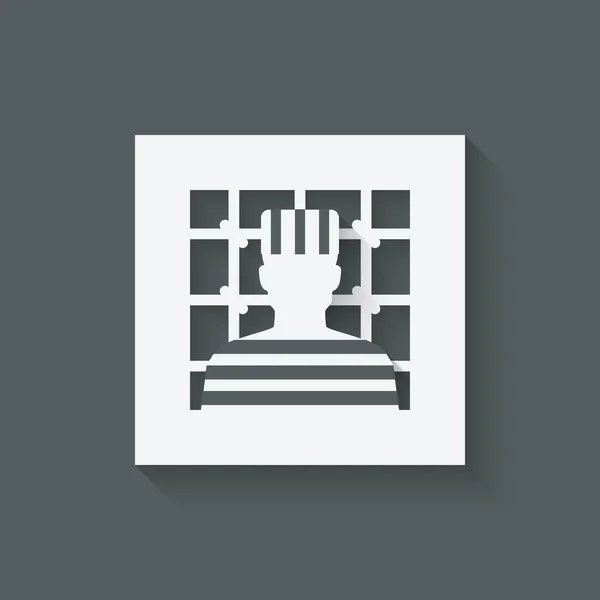 Prisonnier en prison. symbole de justice — Image vectorielle