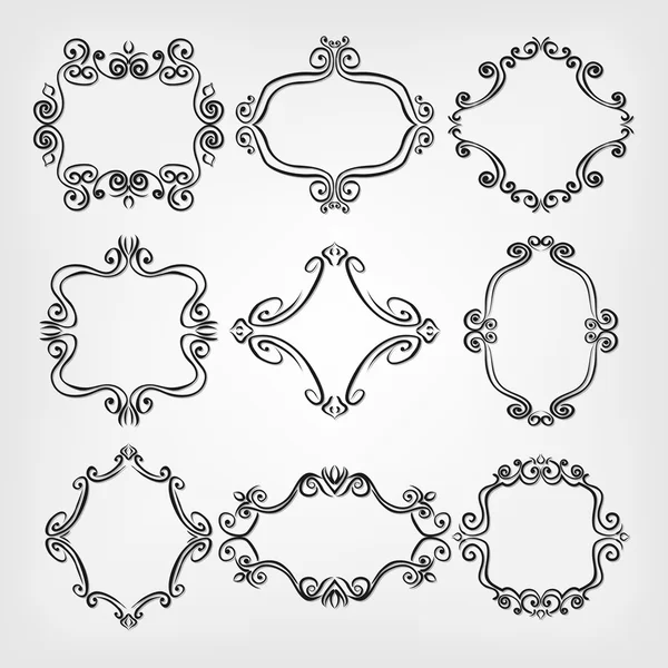 Vintage frames set — Stock Vector