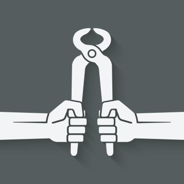 Kerpeten ile çalışan el