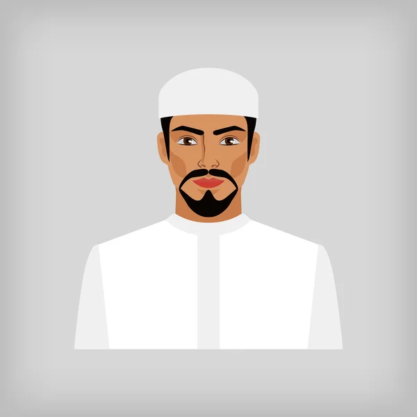 전통적인 흰색 옷에 이슬람 사람 — 스톡 벡터
