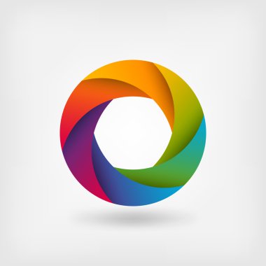 Gökkuşağı renkli daire logo şablonu