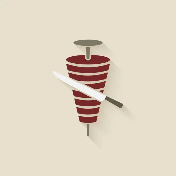 Шашлык с ножом — стоковый вектор