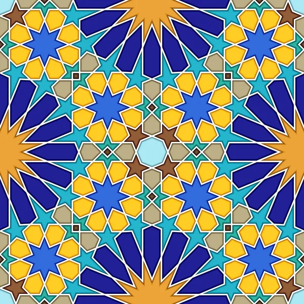 Tradizionale modello geometrico colorato arabo islamico senza soluzione di continuità — Vettoriale Stock
