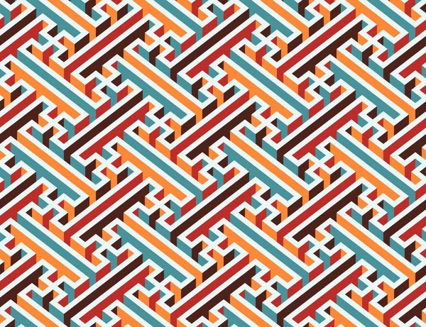 Padrão sem costura de labirinto geométrico multicolorido — Vetor de Stock