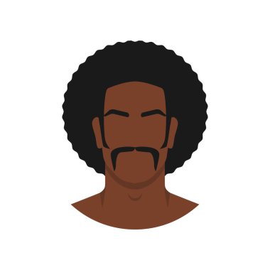 Eskimiş afro saç stili olan siyah adamın yüzü