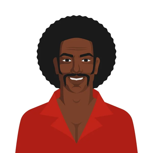 Bonito homem negro com penteado retro afro —  Vetores de Stock