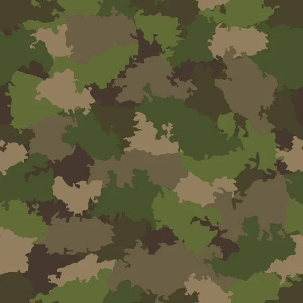 Groen en bruin camouflage naadloos patroon — Stockvector