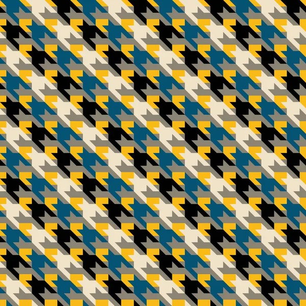 Multicolor geométrico abstrato houndstooth padrão sem costura —  Vetores de Stock