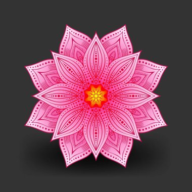 Siyah arkaplanda pembe nilüfer çiçeği deseni