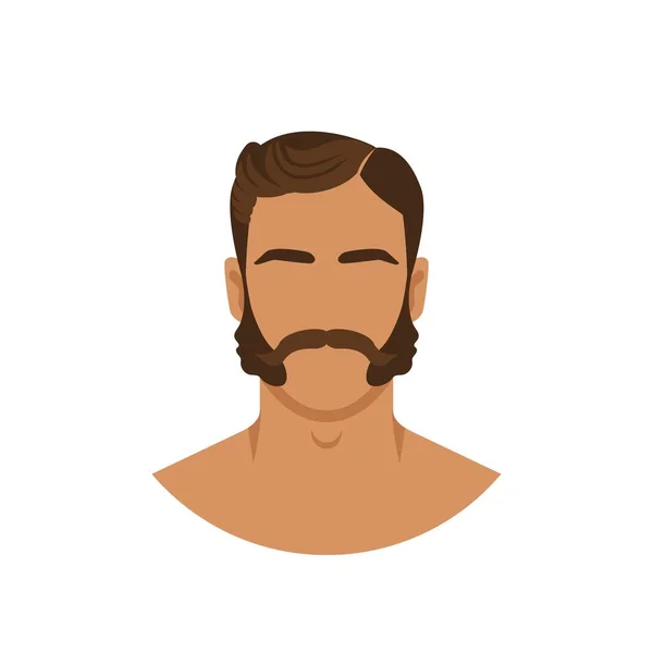 Rostro de hombre retro con bigote y patillas — Vector de stock