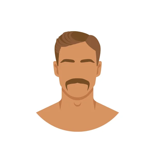 콧수염을 하고 있는 인트로 맨 의 얼굴 — 스톡 벡터