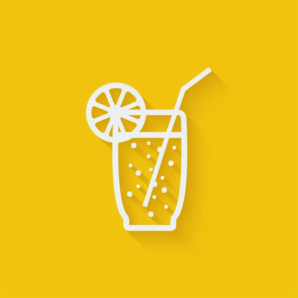 Limonada con paja — Vector de stock