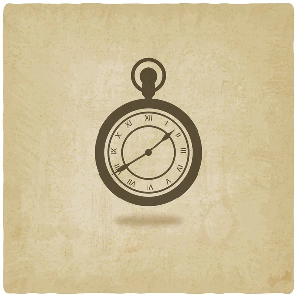 Reloj de bolsillo retro fondo viejo — Vector de stock