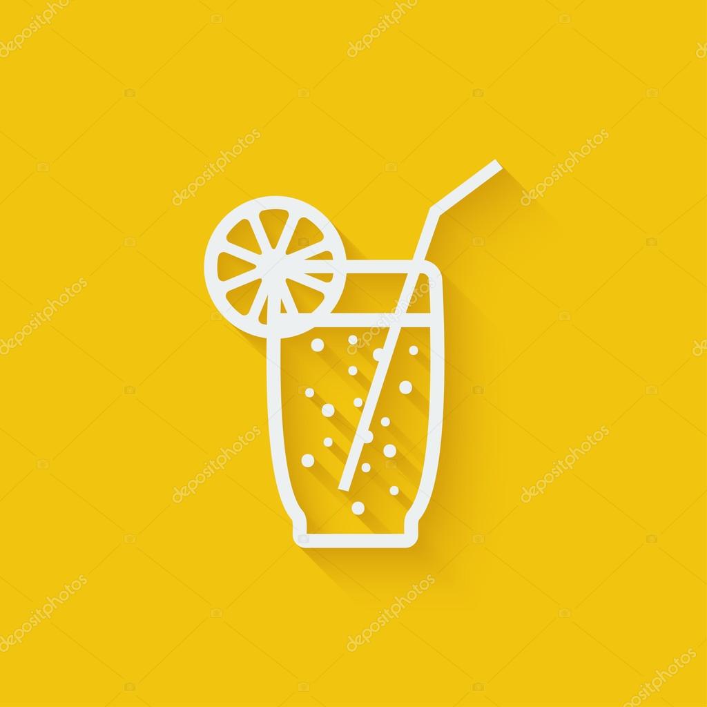 Lemonade with straw - vector illustration. eps 10