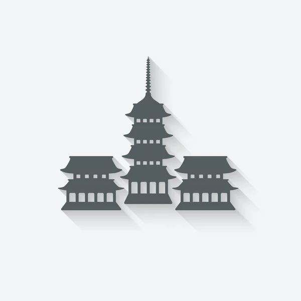 Elemento de design do templo budista — Vetor de Stock