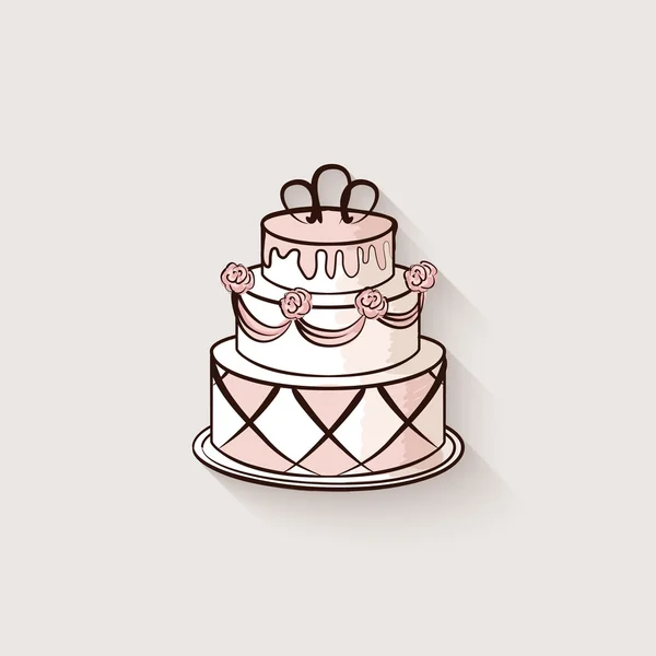 Elemento de diseño de pastel de boda — Vector de stock