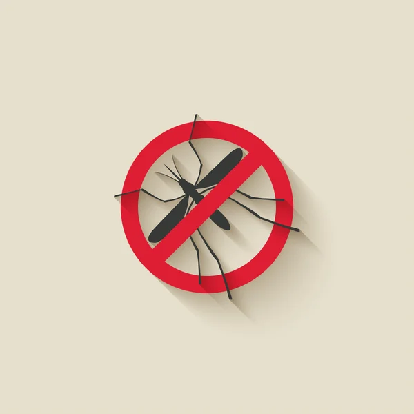 Señal de advertencia de mosquito — Vector de stock