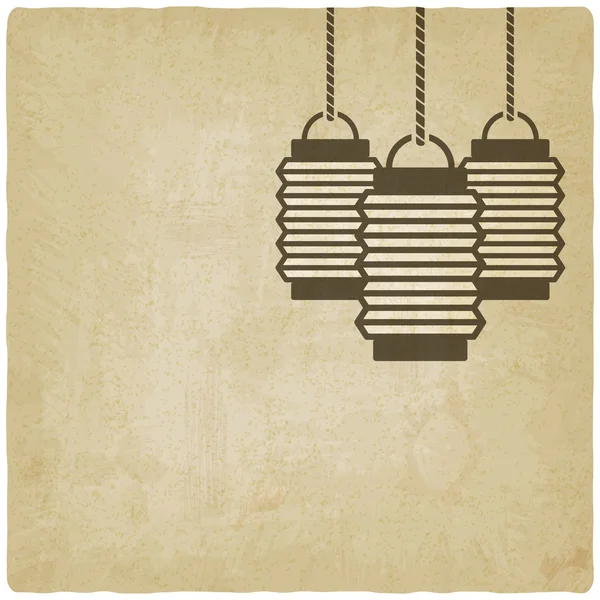 Lanterne chinoise vieux fond — Image vectorielle