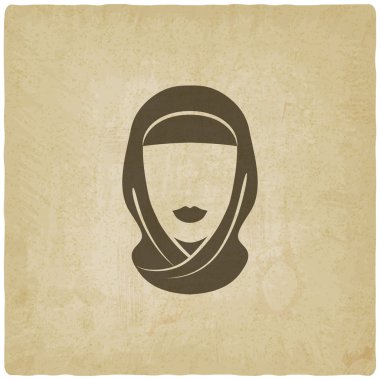 Arabic woman avatar old background clipart