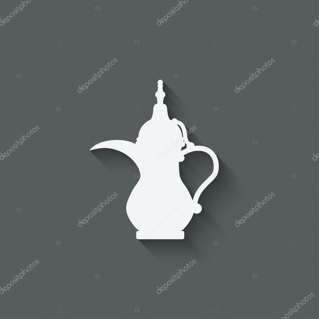 Arabic coffee pot - vector illustration. eps 10