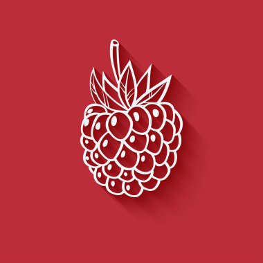 Ahududu kırmızı zemin üzerine