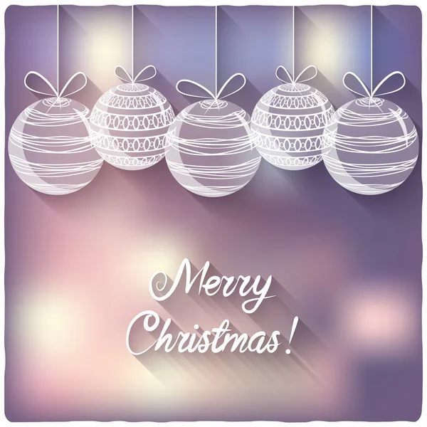 Christmas balls on blurred background — Stock Vector