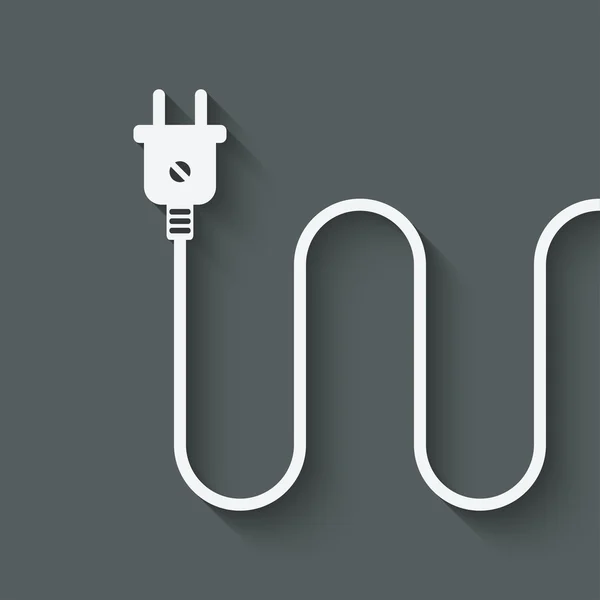 Cable eléctrico con enchufe — Vector de stock