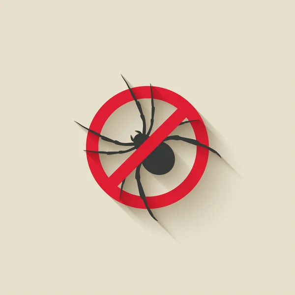 Spider warning sign — Stock Vector