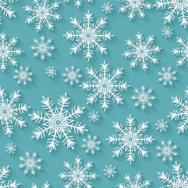 Navidad copos de nieve fondo — Vector de stock