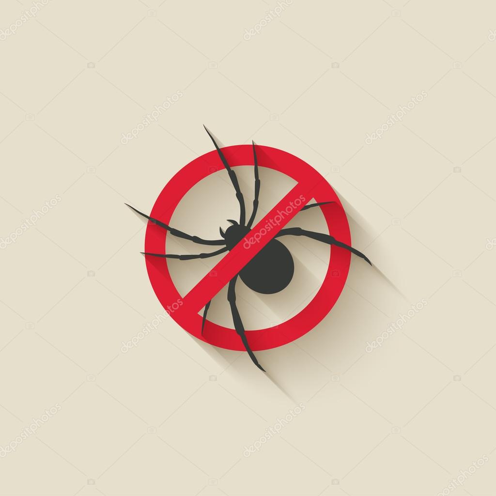 Spider warning sign - vector illustration. eps 10