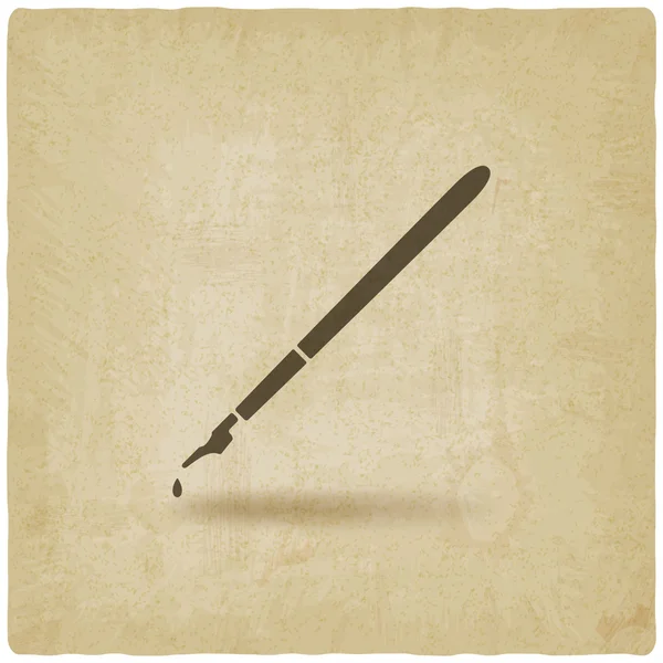 Фонтанна ручка з чорнилом падає старий фон — стоковий вектор