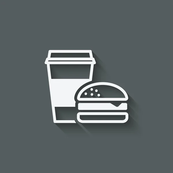 Koffie en Hamburger fastfood — Stockvector