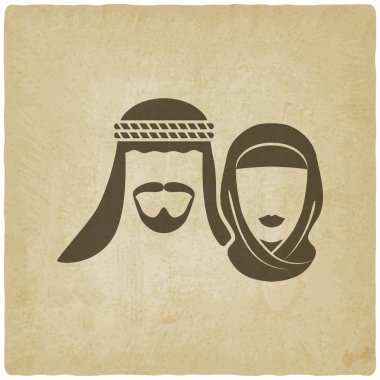 Müslüman erkek ve kadın eski arka plan