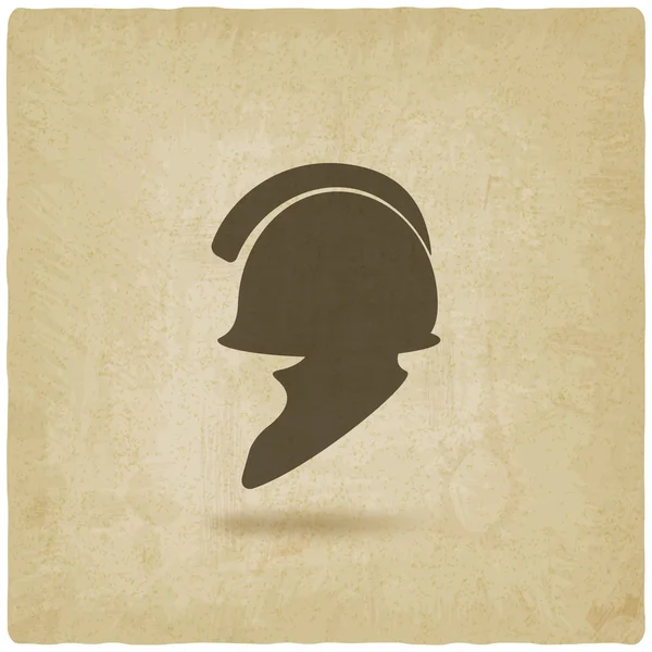 Helmet icon old background — Stock Vector