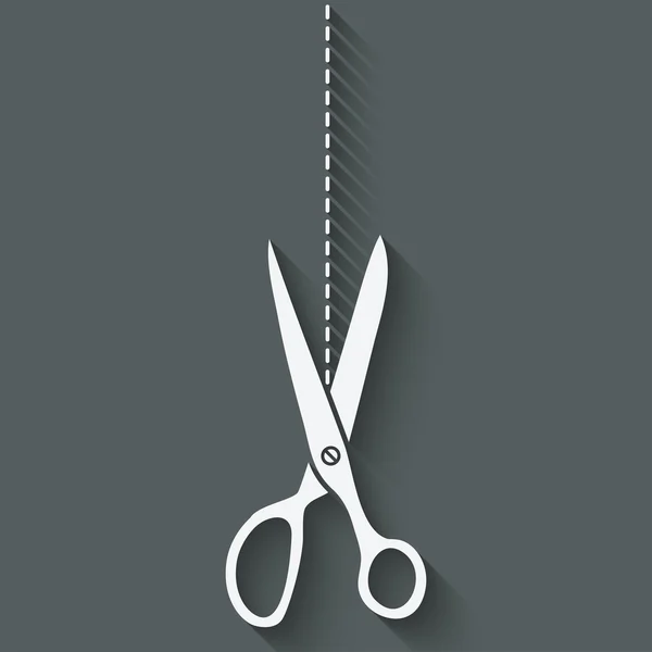Nůžky řez symbolu — Stockový vektor