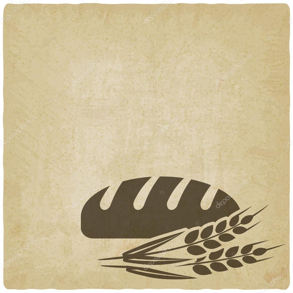 Bread bakery symbol old background - vector illustration. eps 10