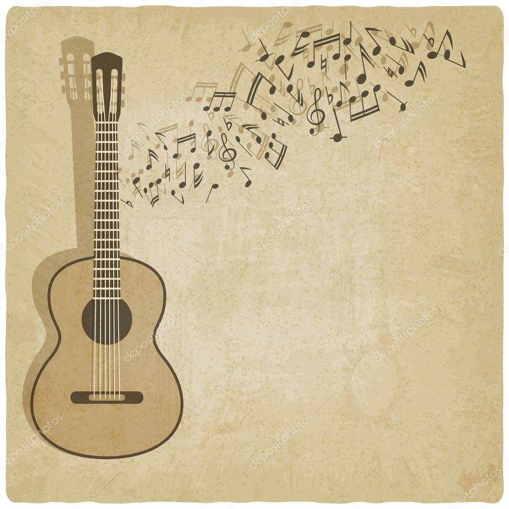 Vintage music guitar background Stock Vector Image by ©natbasil #58950957